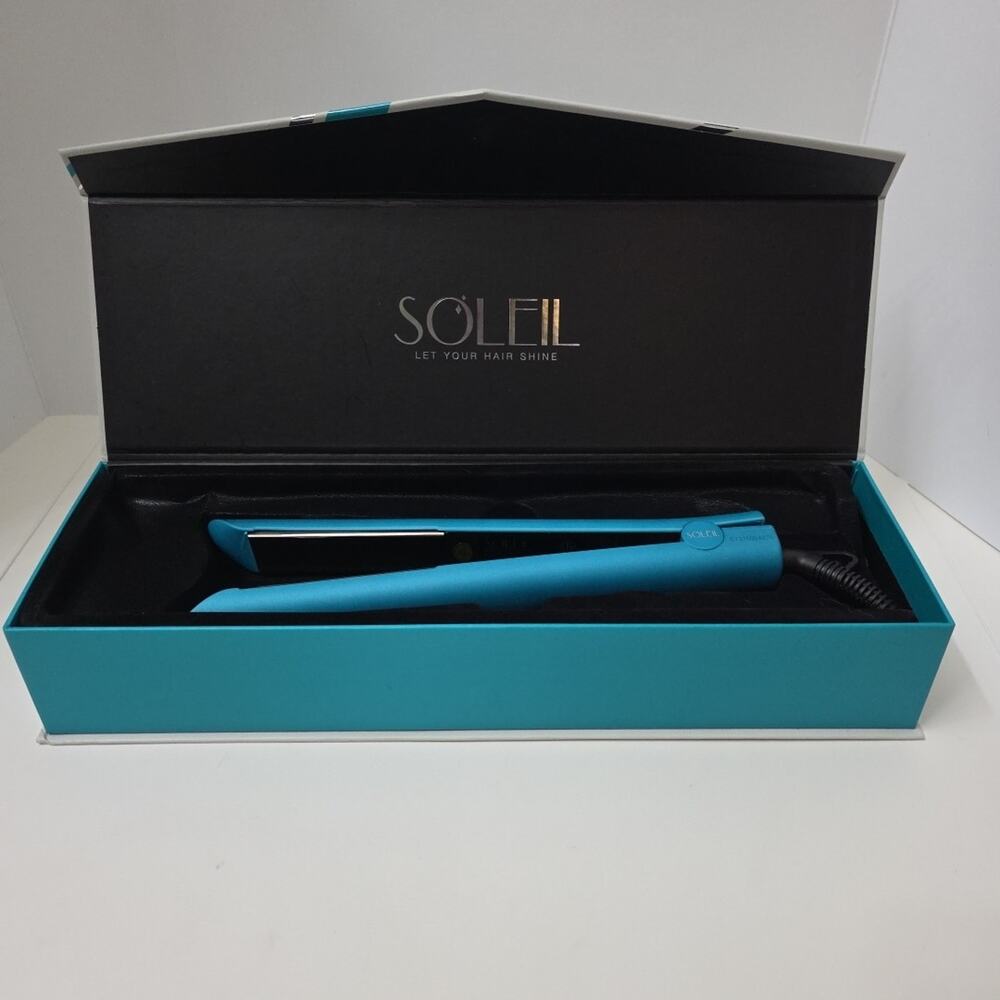 Soleil Professional Solid Ceramic Flat Iron Turquoise 100% Solid Ceramic